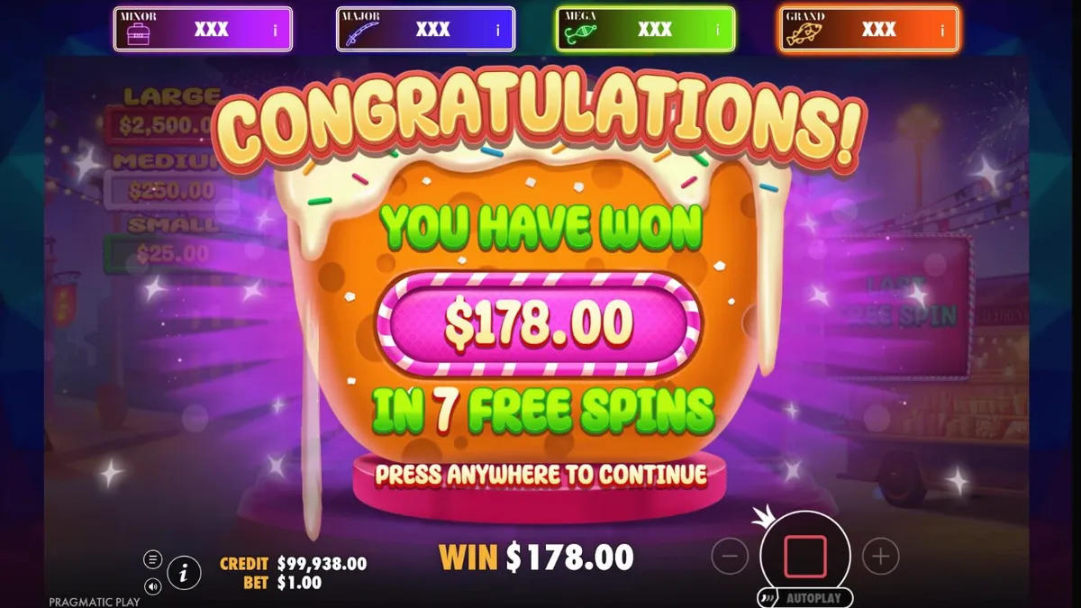 Interface colorida e vibrante do slot Candy Pop com doces e guloseimas